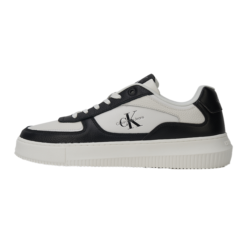 CKJ CALVIN KLEIN JEANS Cow Leather Low top Skateboard Shoes Men's Black White