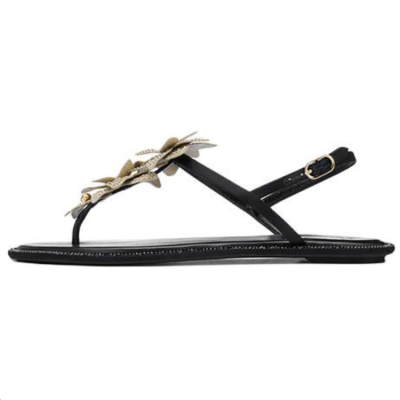 RENE CAOVILLA Varie One Strap Sandals Women's Black Gold