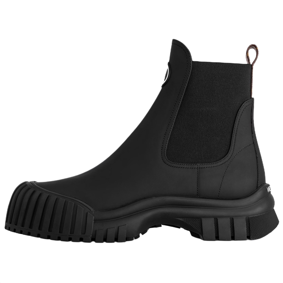 LOUIS VUITTON Ruby Top Grain Cow Leather Short Chelsea Boots Women's Black