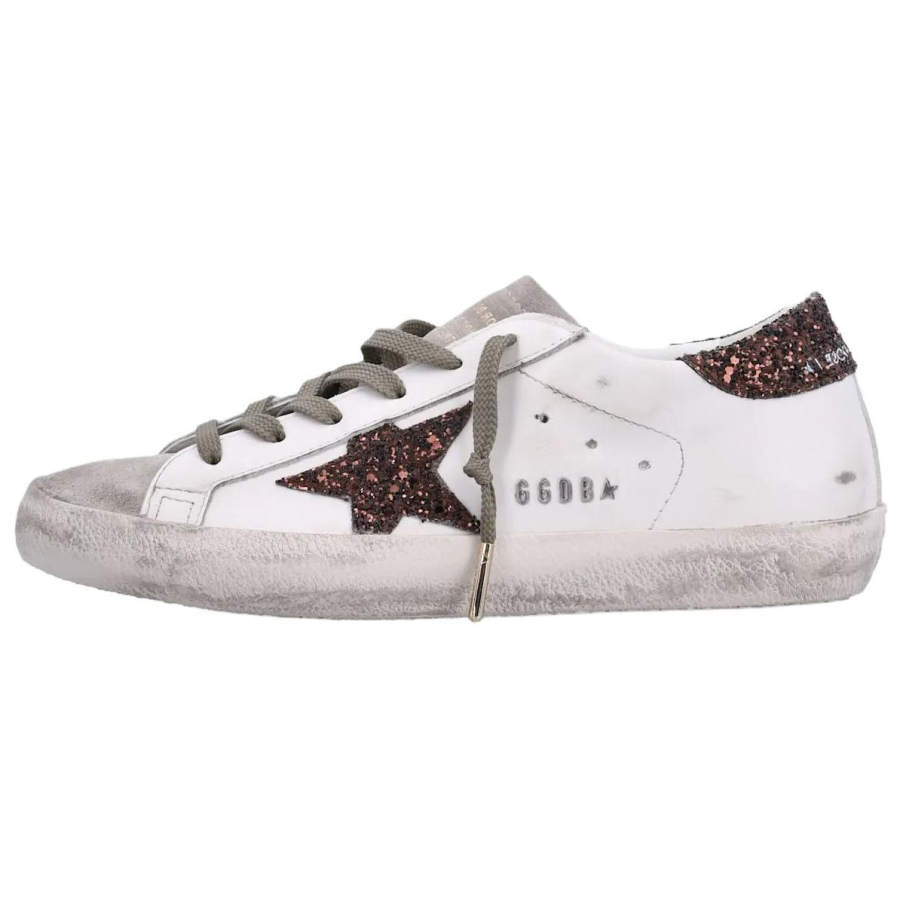 Golden Goose Super Star Leo Glitter Low top Skateboard Shoes Women's White