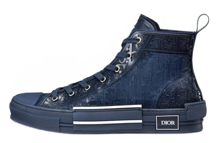 DIOR DIOR B23 High Top Blue Raised Oblique
