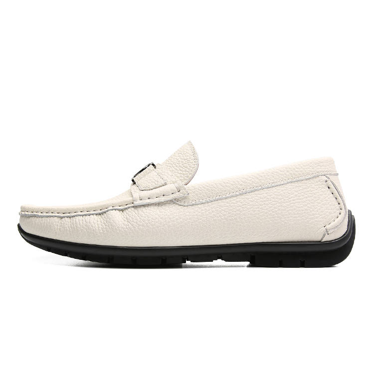 S.T.Dupont S. T.DUPONT Cow Leather Loafers Men's White/Gray/Black