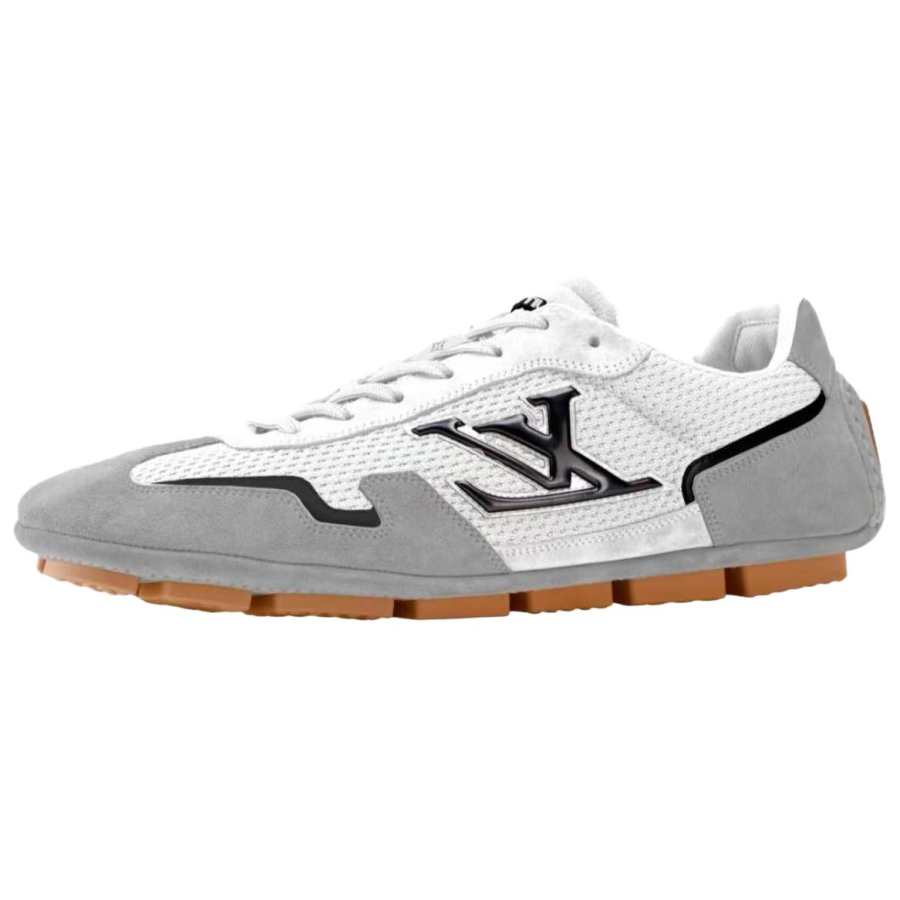 LOUIS VUITTON Cow Leather Low top Casual Shoes Men's Gray