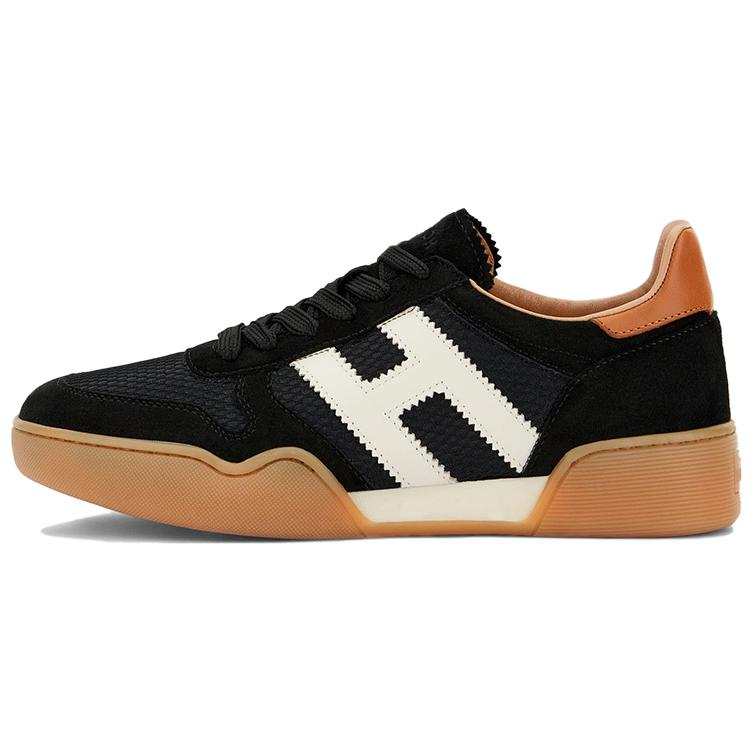 HOGAN H357 Leather Low top Stylish Skateboarding Shoes Women's Brown Black
