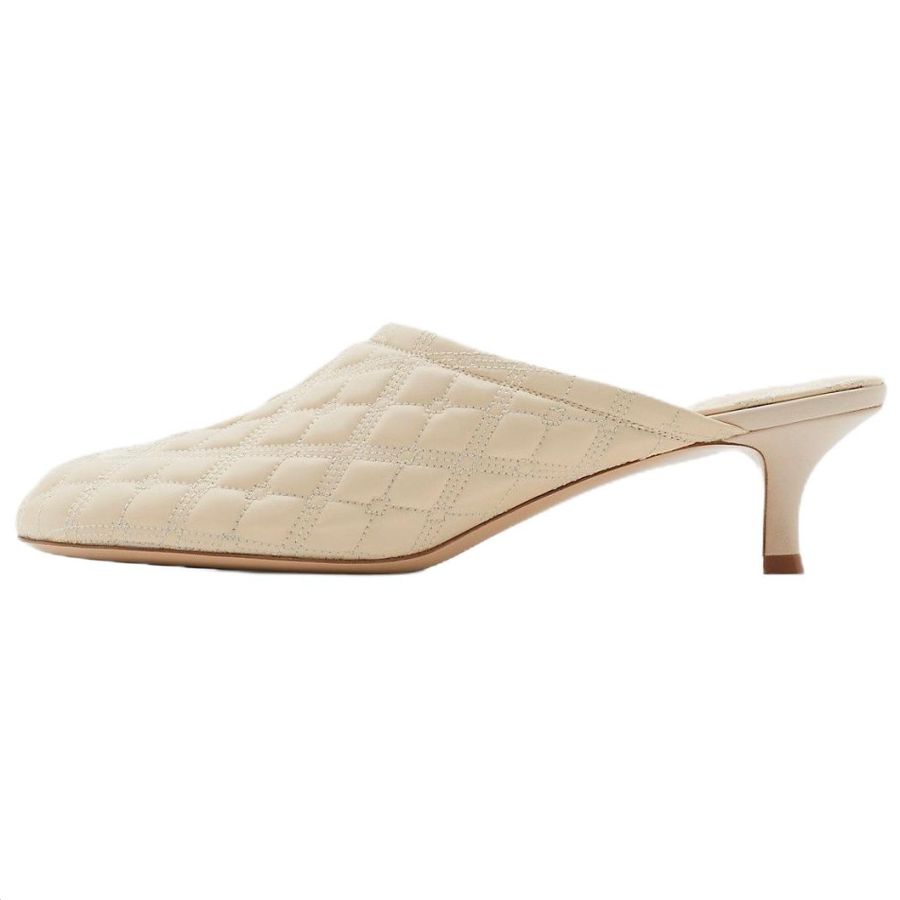 Burberry Quiet Closed Toe Slippers Women's Ecru