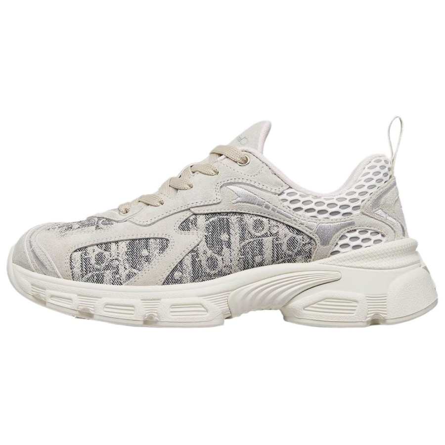 DIOR Vibe Oblique Lusenti Low top Chunky Sneakers Women's Beige Gray