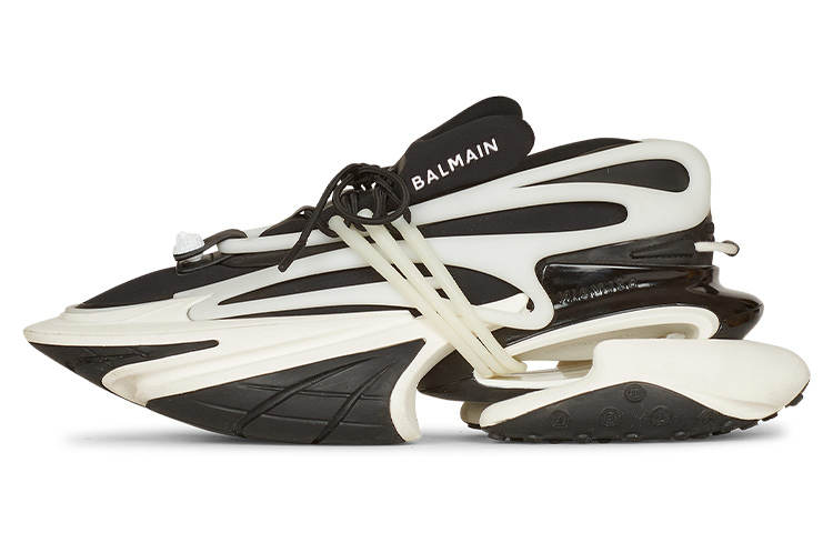 BALMAIN Unicorn Leather Low top Sports Casual Shoes Men's Black