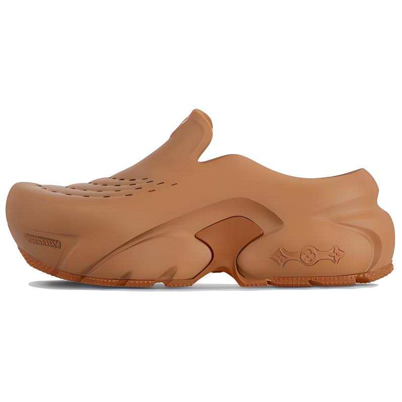 LOUIS VUITTON Shark Leather Abrasion Resistant Low top Casual Shoes Men's Brown