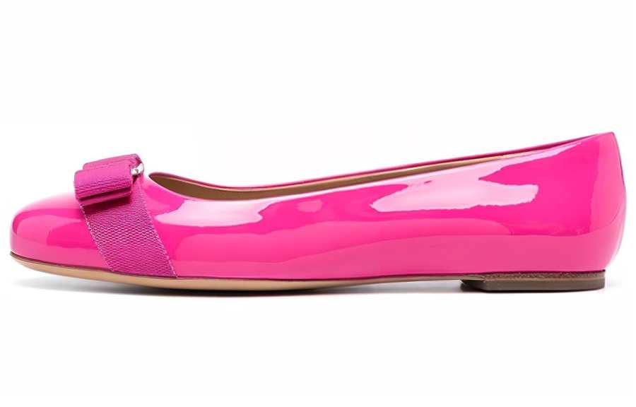 FERRAGAMO Varina Leather Women's Casual Shoes Women's Pink Purple