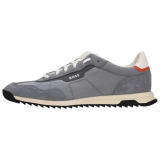 HUGO BOSS Leather Low top Casual Shoes Men's Blue Gray