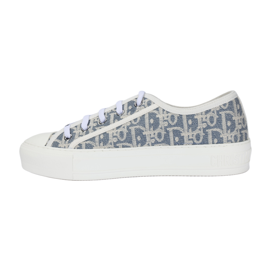 DIOR Walk'n'Dior Low top Canvas Shoes Women's Gray Blue