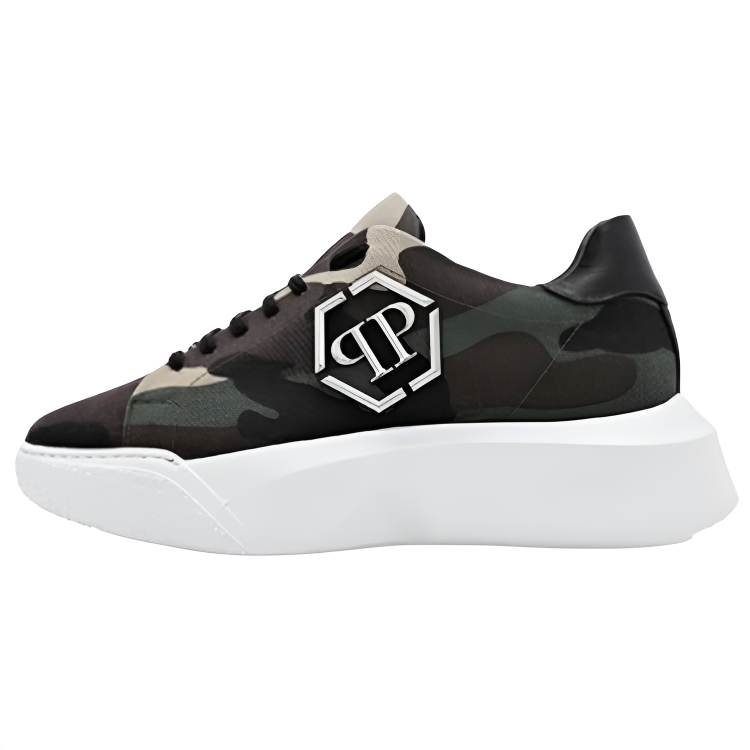 PHILIPP PLEIN Godzilla Cow Leather Low top Casual Shoes Unisex Camouflage