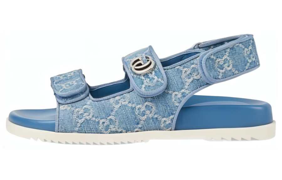 Gucci Wmns Gg Sandal 'Light Blue Denim' Women's
