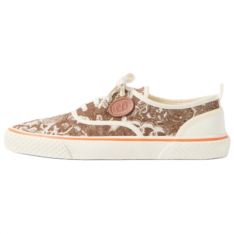 Valentino GARAVANI Nojoke Voyage Imaginaire Low top Canvas Shoes Men's Ivory & Yellow & Brown