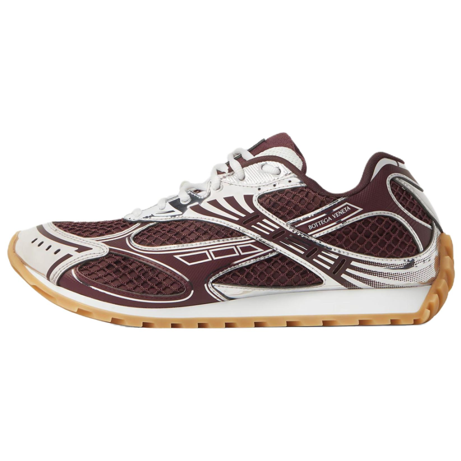 Bottega Veneta Orbit Low top Casual Shoes Men's Barolo Burgundy & Silver