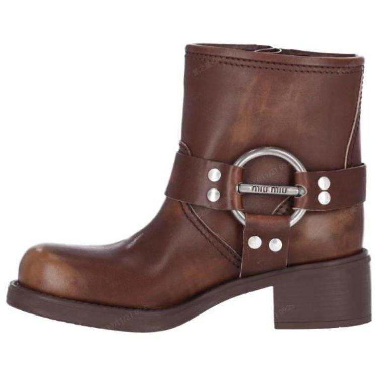 MIU MIU Ankle Boots 3cm Women's Brown