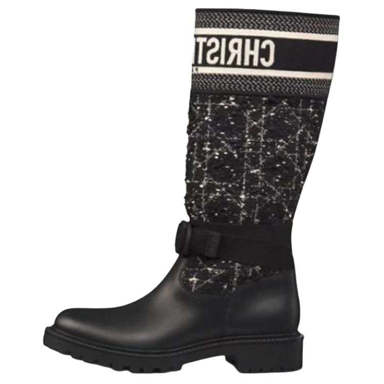 DIOR DIOR D Major Leather Ankle Boots Women's Black