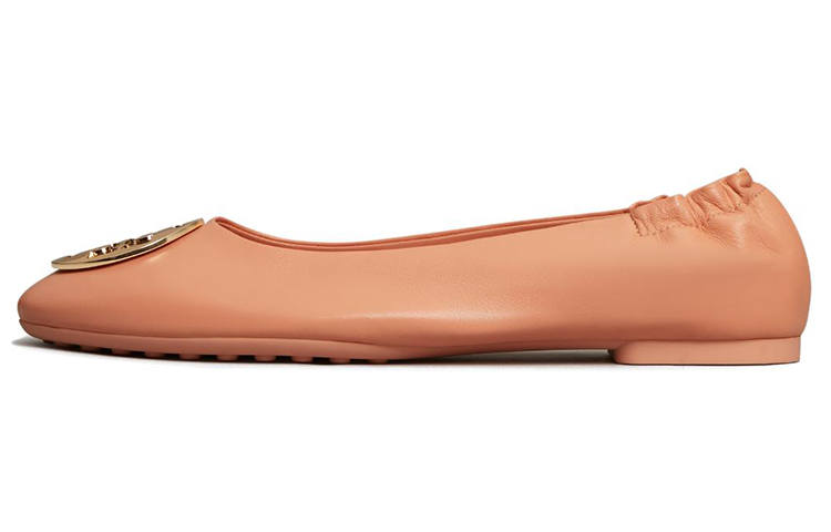 TORY BURCH TORY BURCH Leather Flat Shoes Women's Orange