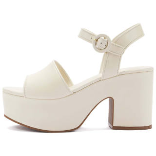 Larroude Miso One Strap Sandals 9cm Women's Ivory White
