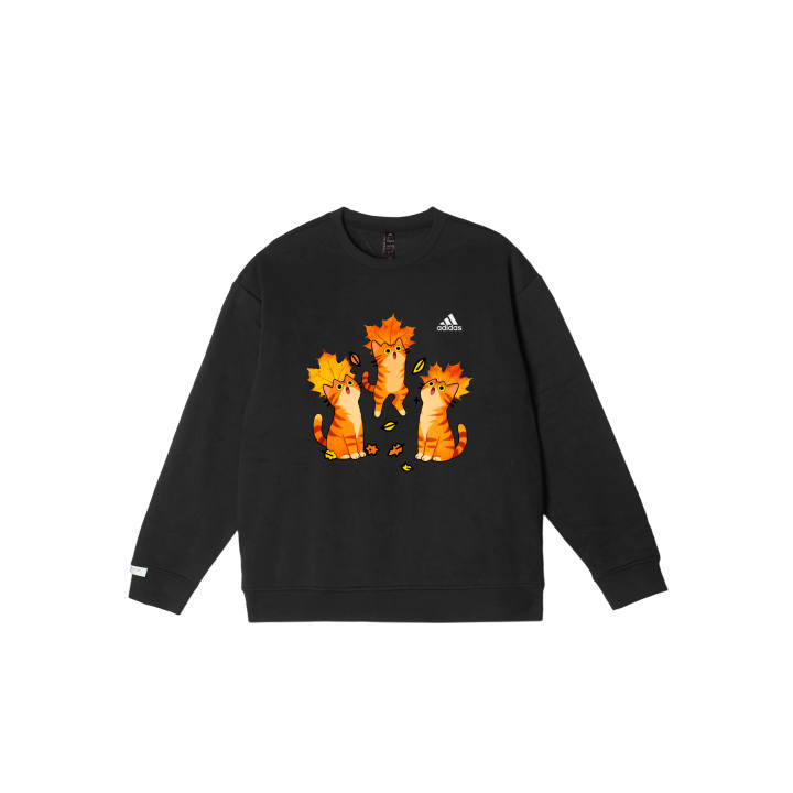 Adidas Adidas LABEL Sweatshirts Unisex Black Crew Neck Moderate Regular