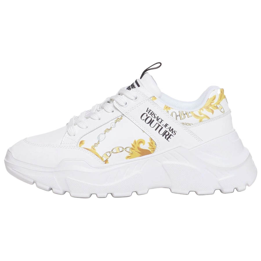 VERSACE JEANS COUTURE Leather Low top Casual Shoes Men's White