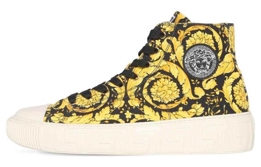 VERSACE VERSACE Greca High Top Barocco Print Black Gold