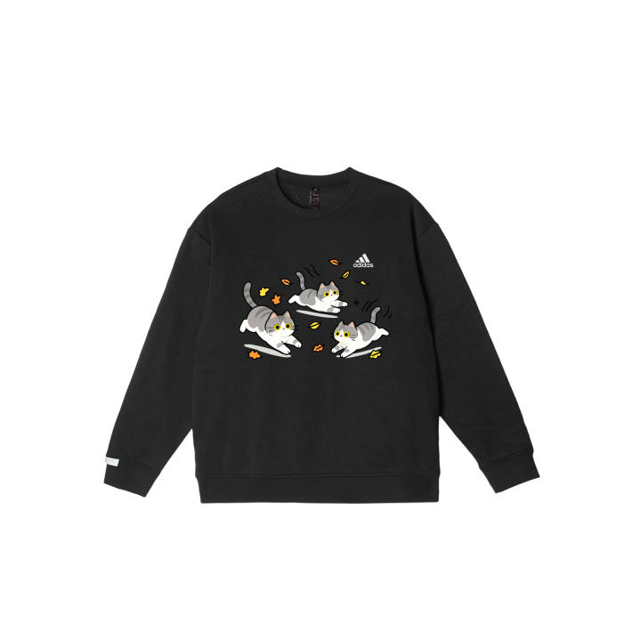 Adidas Adidas LABEL Sweatshirts Unisex Black Crew Neck Moderate