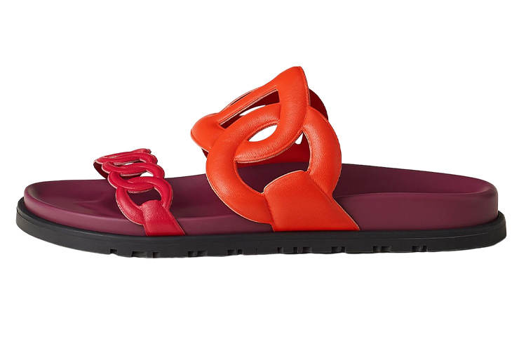 HERMES HERMES Extra Slip on Slide Slippers Women's Red