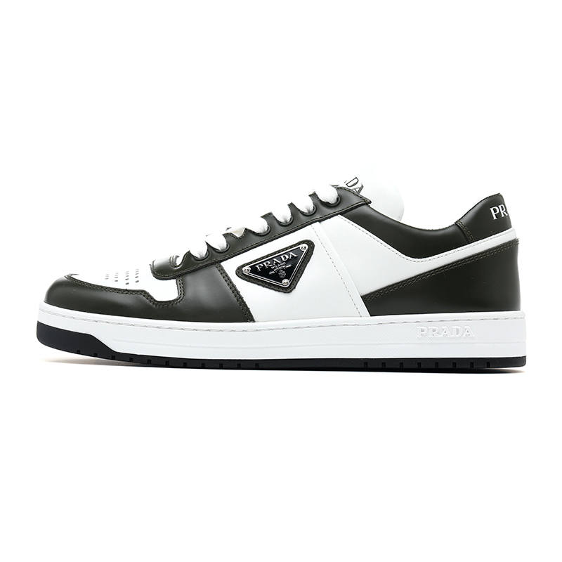 PRADA PRADA Downtown Cow Leather Low top Skateboard Shoes Men's White