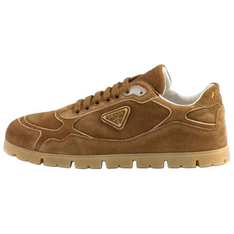 PRADA Suede Low top Casual Shoes Women's Brown