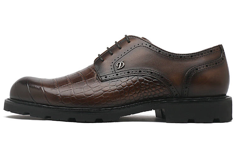 S.T.Dupont S. T.DUPONT Cow Leather Dress Shoes Men's Coffee