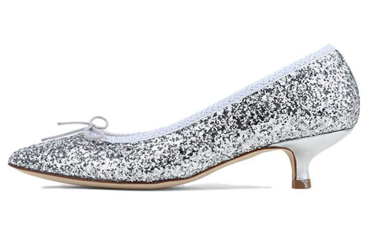 Repetto Leather Slim Heel High Heels 3cm Women's Silver
