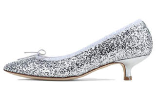 Repetto Leather Slim Heel High Heels 3cm Women's Silver