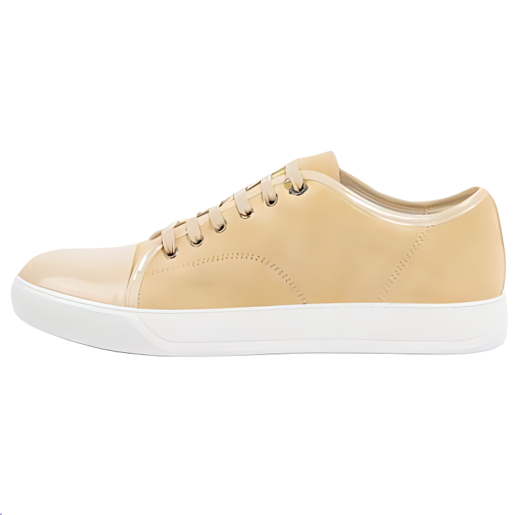 Lanvin Leather Low top Skateboard Shoes Men's Yellow