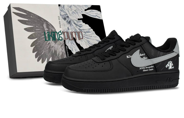 Nike Nike Leather Coverage Low top Skateboard Shoes Unisex Black