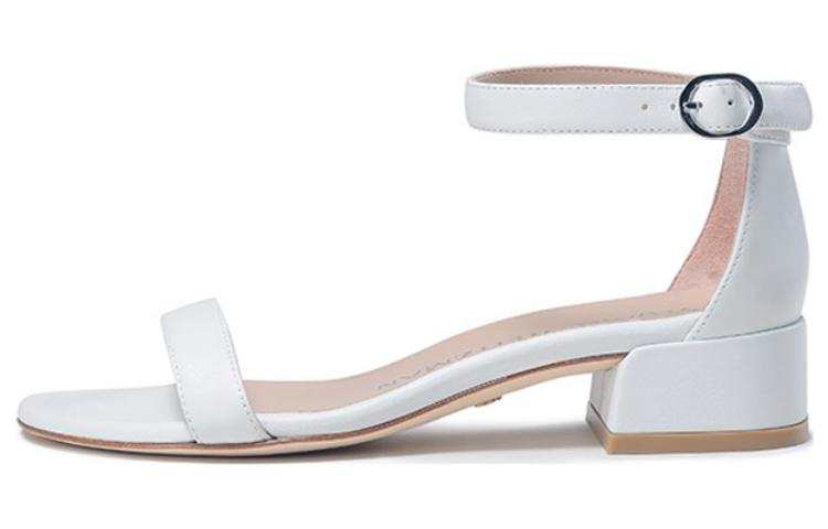 Stuart Weitzman Stuart Weitzman/SW Top Grain Cow Leather One Strap Sandals Women's White