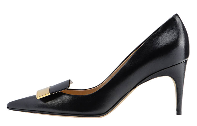 SERGIO ROSSI Leather Slim Heel High Heels 7.5cm Women's Black