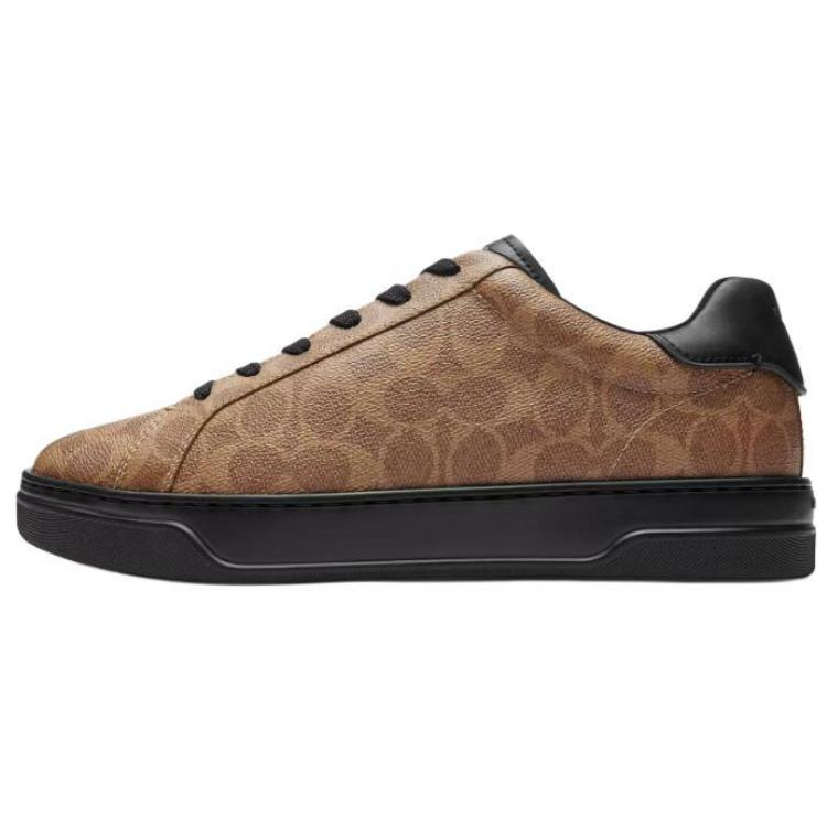 COACH Highline Leather Low top Skateboard Shoes Men's Brown