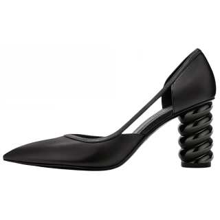 STELLA LUNA Cow Leather Irregular Heel High Heels 8cm Women's Black