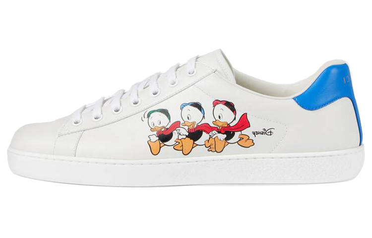 GUCCI x Disney ACE Low top Stylish Skateboarding Shoes Men's White Blue