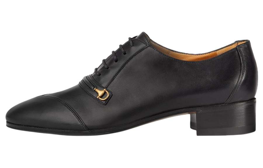 GUCCI Leather Casual Shoes Women's Black