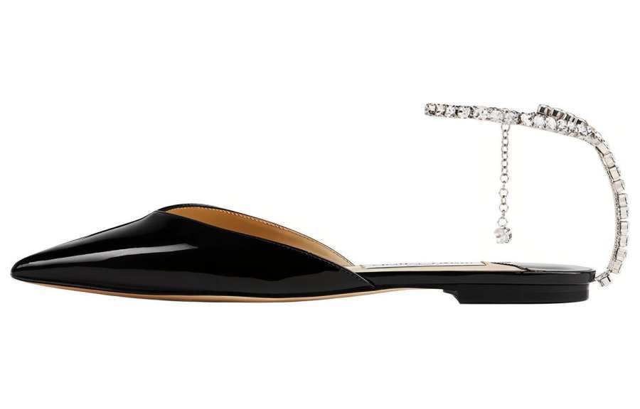 Jimmy Choo Saeda Crystal-embellished Ballerina Shoes