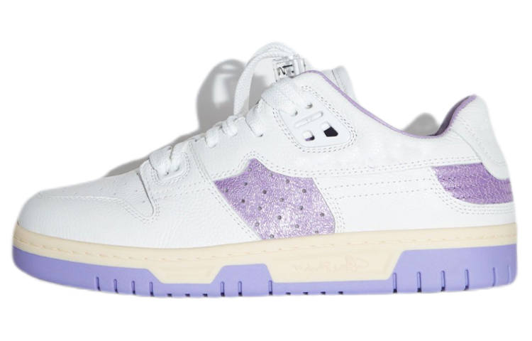Acne Studios Leather Low top Stylish Skateboarding Shoes Women's White Purple