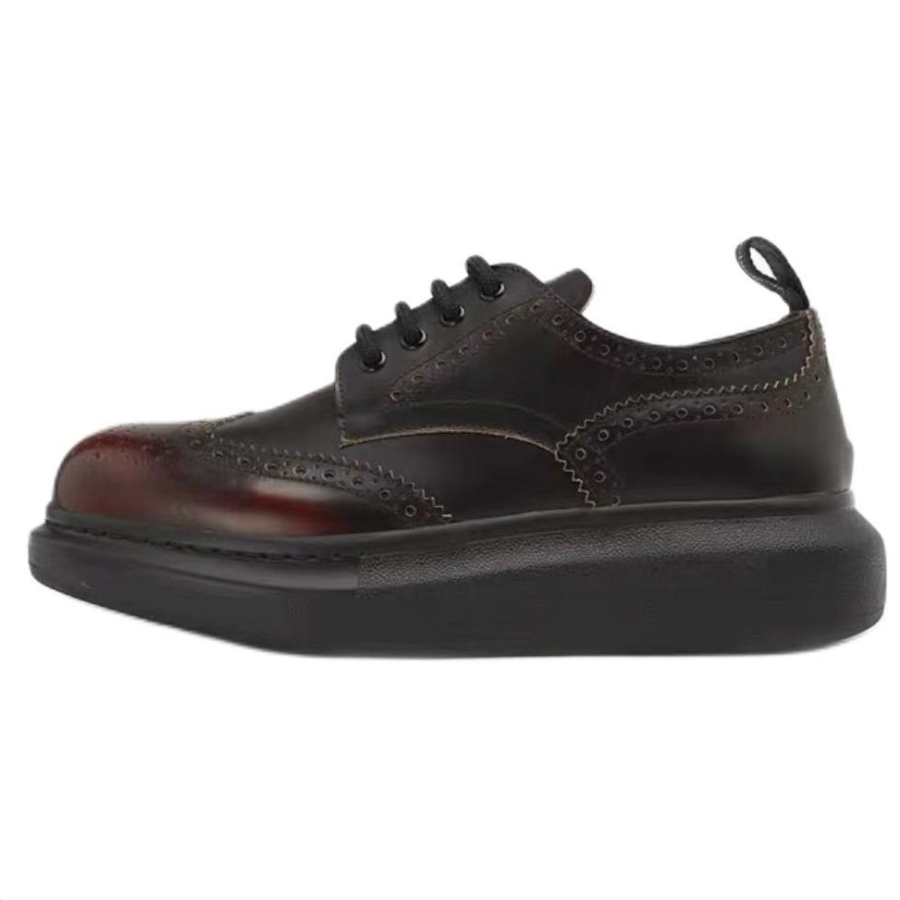Alexander McQueen Cow Leather Low top Casual Shoes Men's Black Red