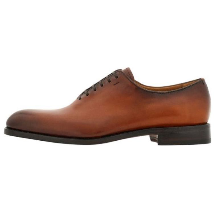 FERRAGAMO Tramezza Dress Shoes Men's Red Brown