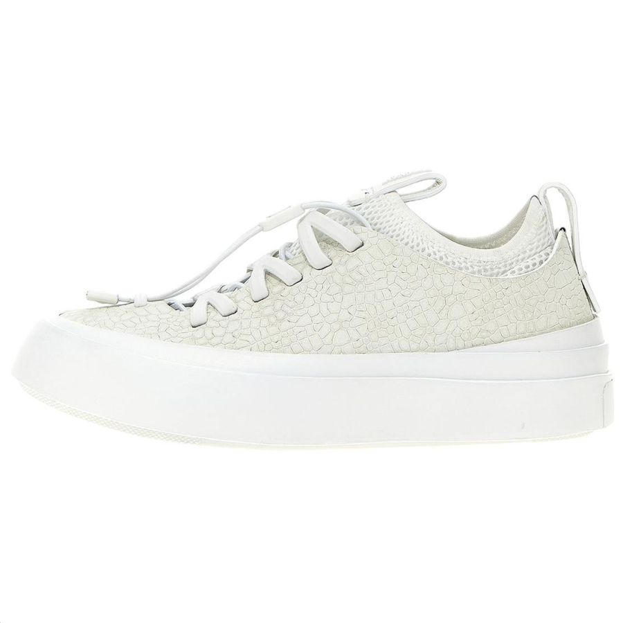 Ermenegildo Zegna x Mr. Bailey Triple Stitch Crackle Low top Stylish Skateboarding Shoes Men's White