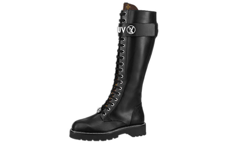 LOUIS VUITTON Territory Flat High Ranger Boots 'Black' Women's