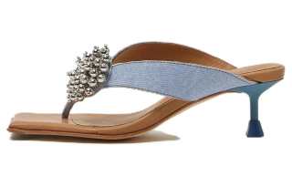 MIISTA Slip-Resistant Flip Flops Women's Blue