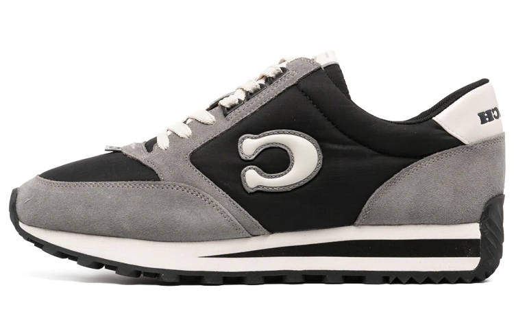 COACH Leather Patchwork Abrasion Resistant Low top Casual Shoes Men's Gray Black