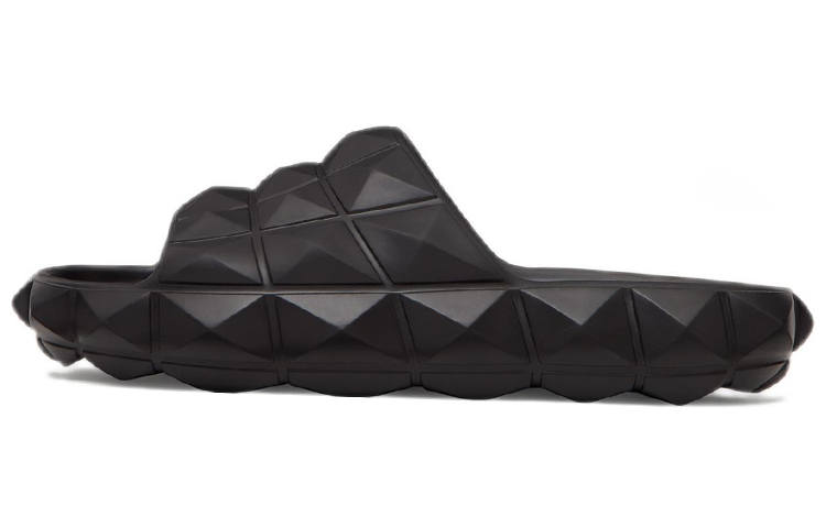 Valentino Roman Stud Turtle Slide Sandal Black Women's